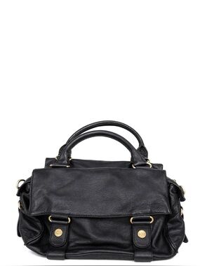 UGG Black Leather Satchel Bag – Gold Hardware